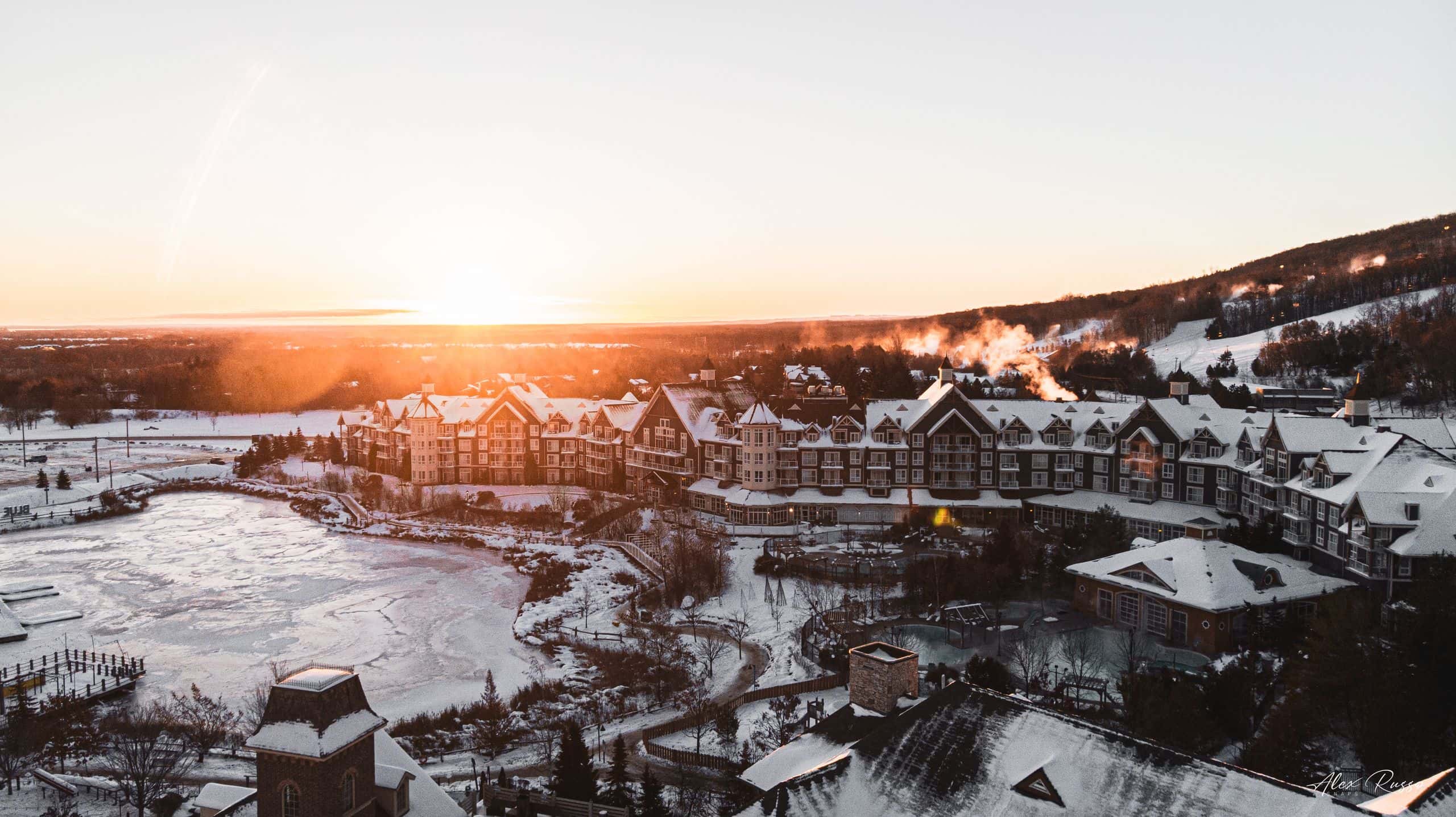 A winter Landscape Image of Blue Mountain.