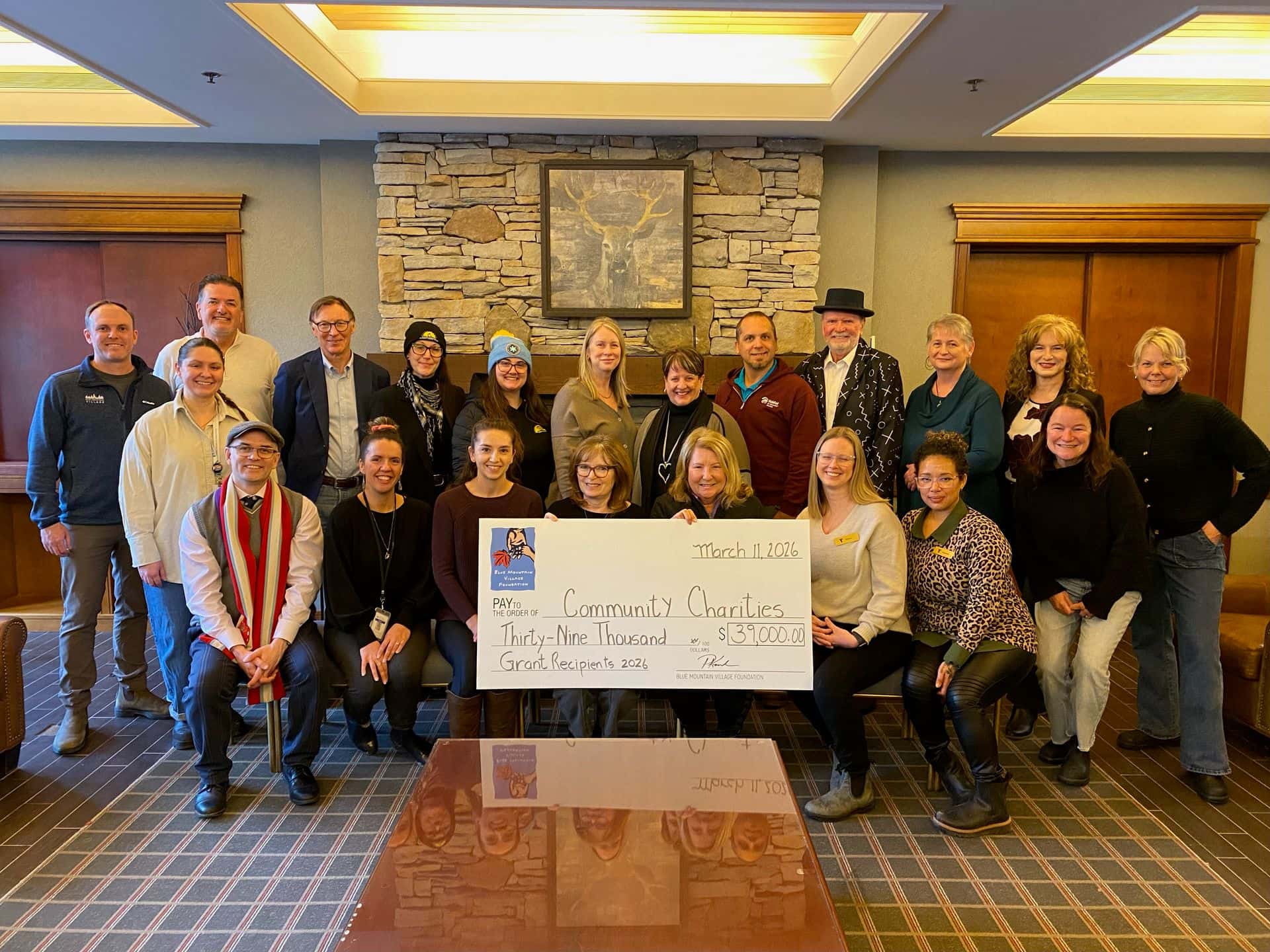 Group photo of the 2026 Blue Mountain Village Foundation Grant Recipients
