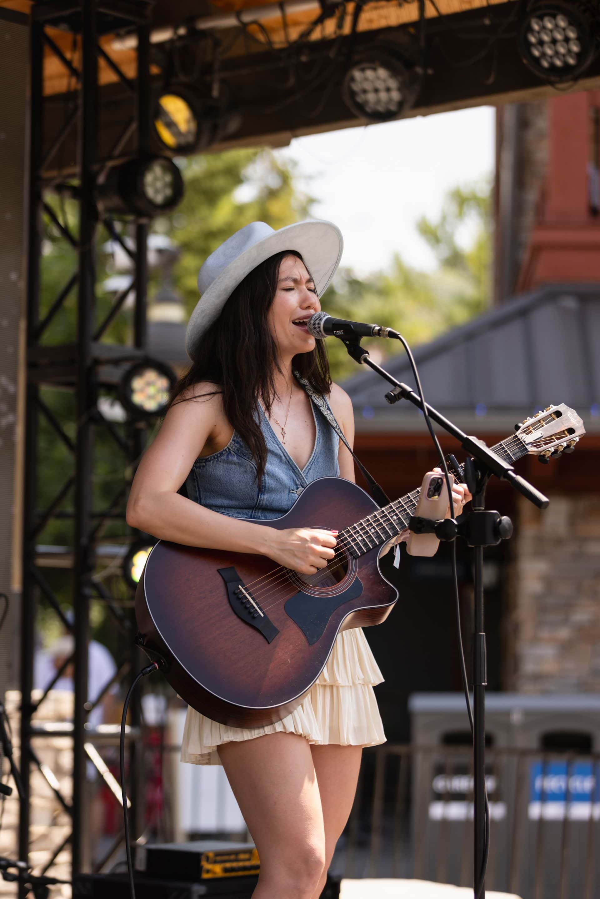 Emerging Canadian Country Singer/Songwriter, Jade Hilton, performing live on the Subaru Stage during Country Fest 2025.
