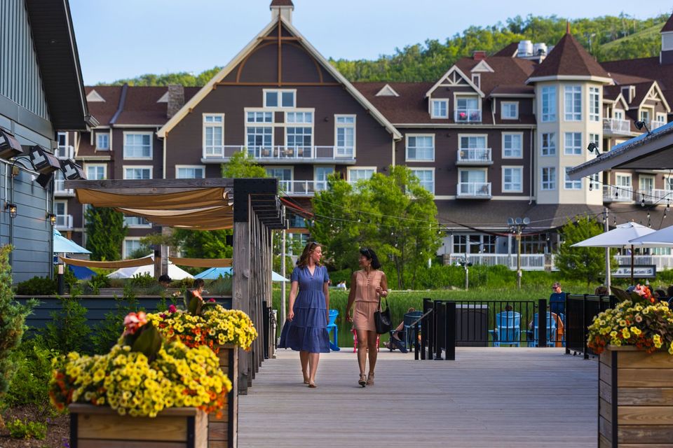 Two women shopping in the Village.