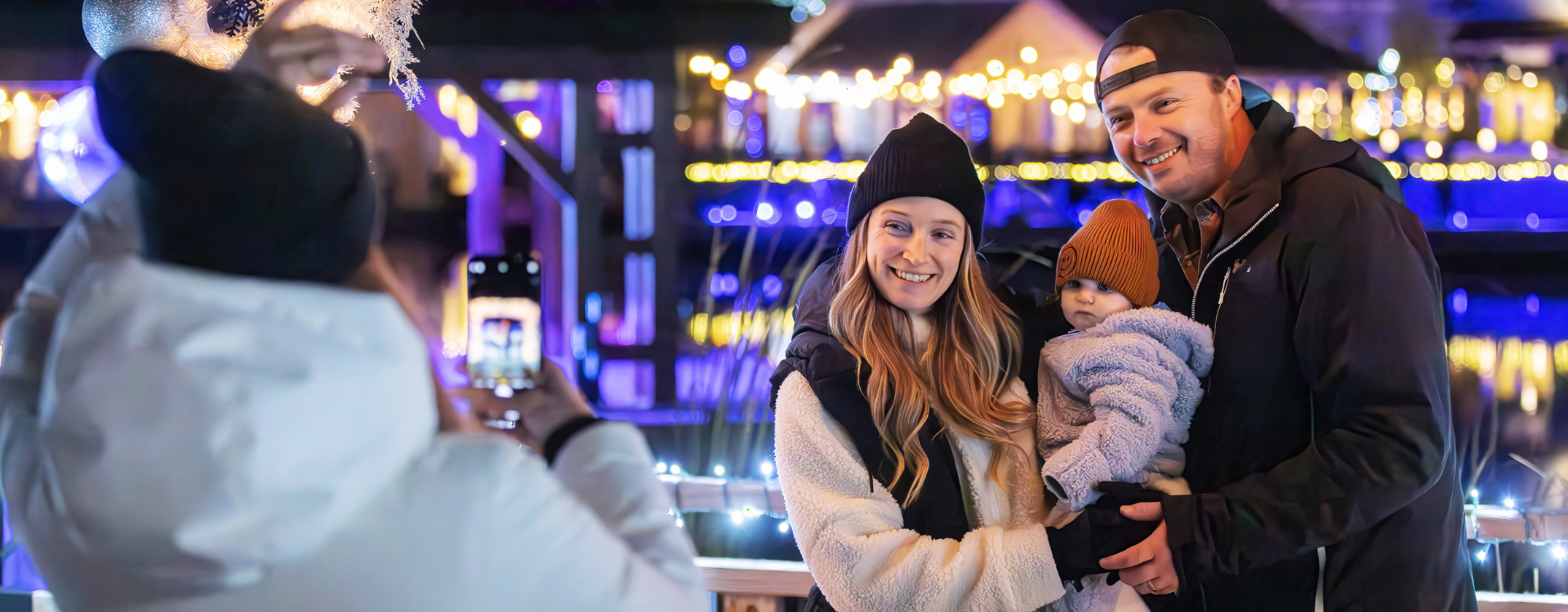 Family Celebrating Holiday Magic at Blue